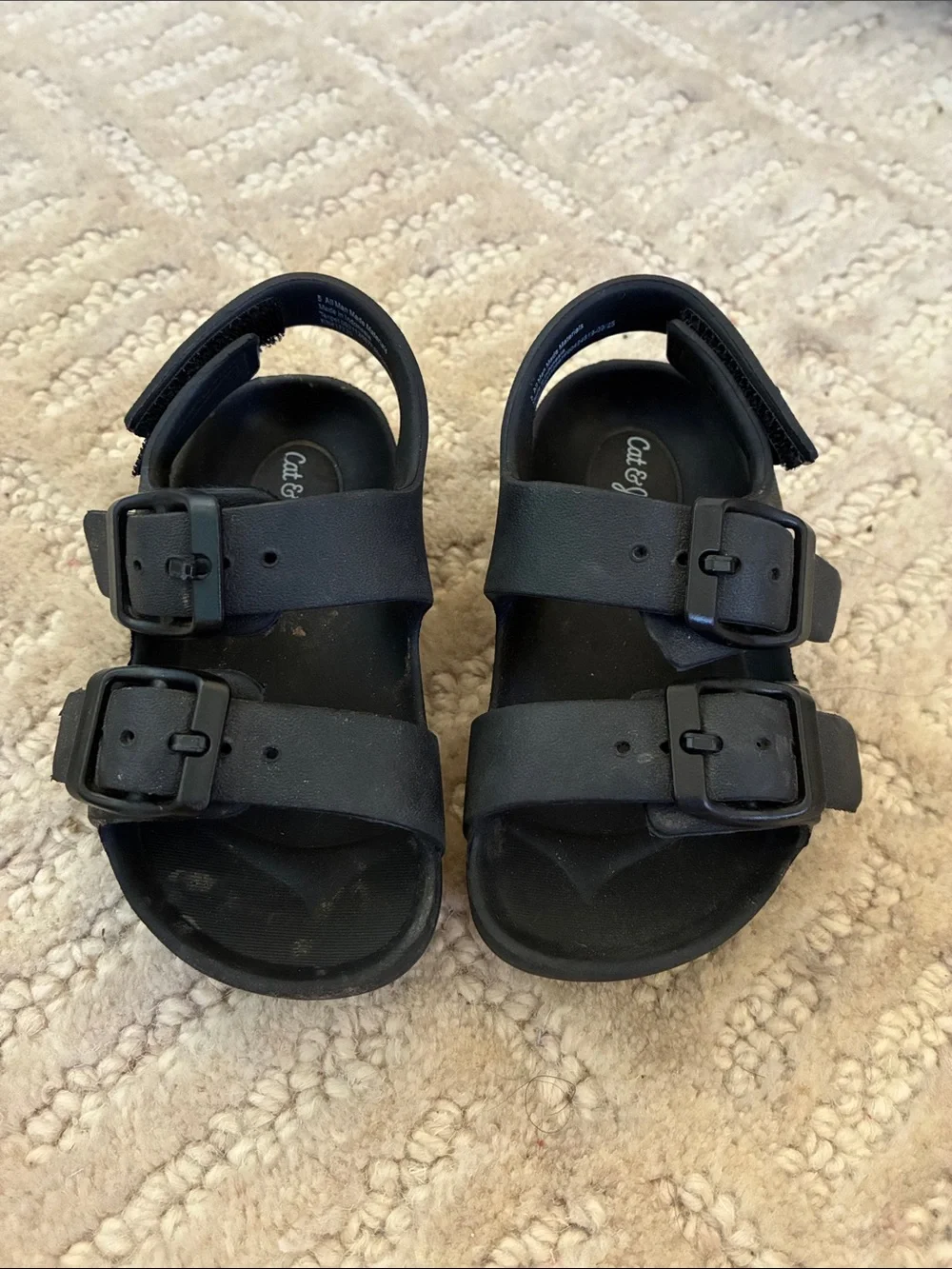 Cat & Jack Black Kids Dual-Buckle Sandal